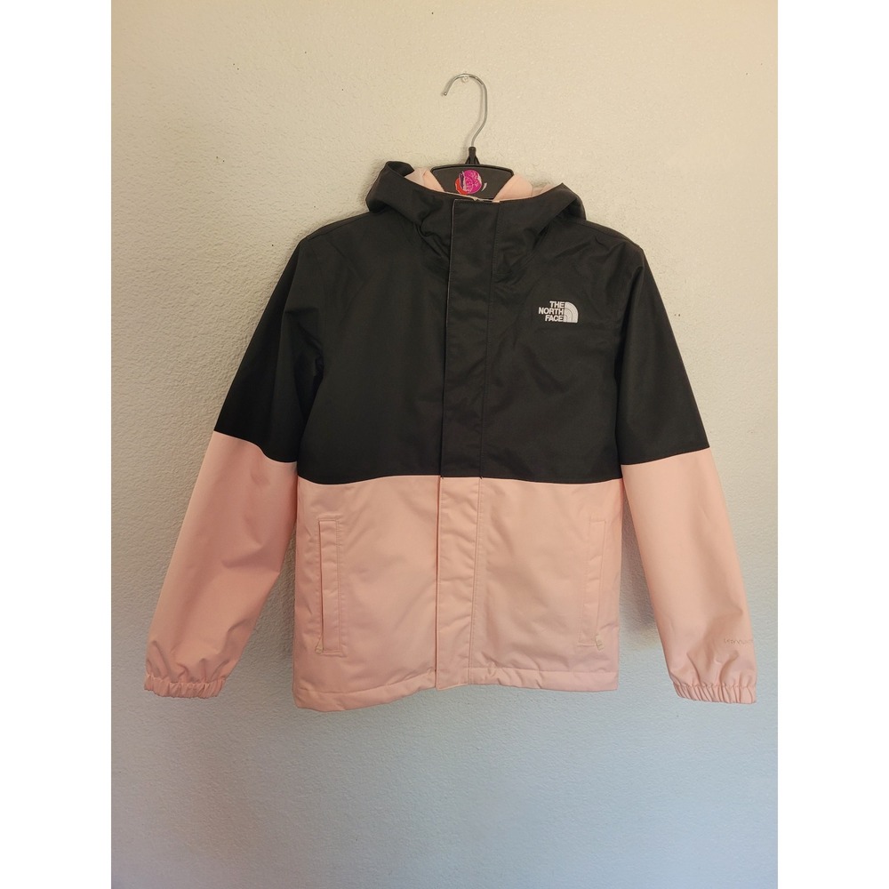 The North Face Girls DryVent Hooded Jacket Pink Colorblock Fleece LIned M #4